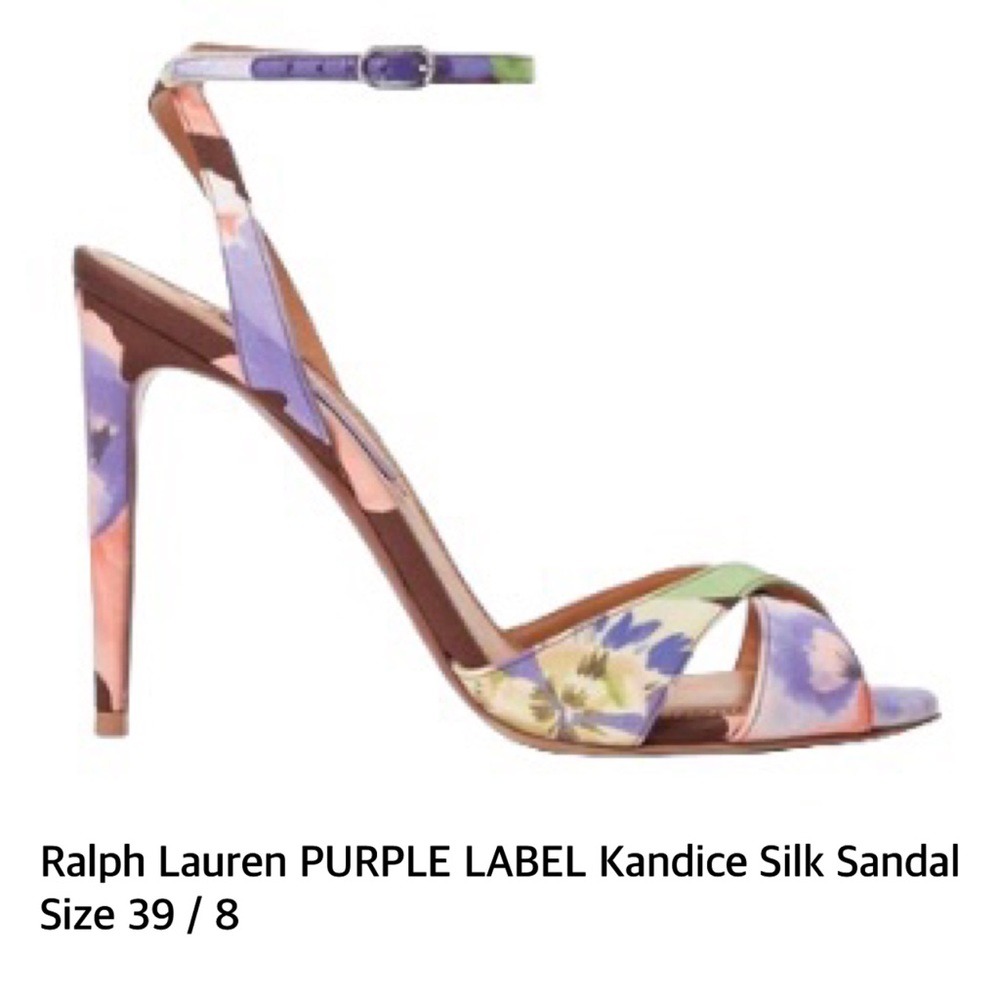 Ralph Lauren Purple Label Kandice Floral Silk Sandal